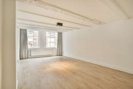 Interior of a spacious room without furnitureの写真素材