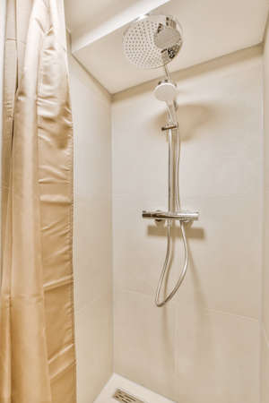 Delightful design of a shower cabin with a convenient mixerの写真素材