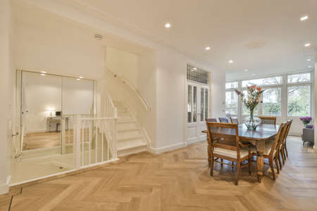 Dining room interior in modern urban appartment