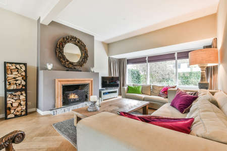 Bright living room in a modern luxury house
