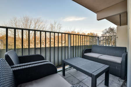 Design of modern balcony in residential hauseの写真素材