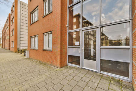 Entrance to building and beatiful view of glass door