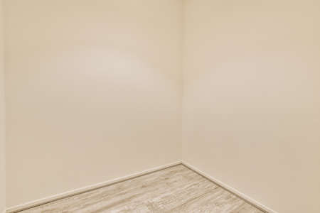 Spacious bright empty room with laminate floors in a modern house