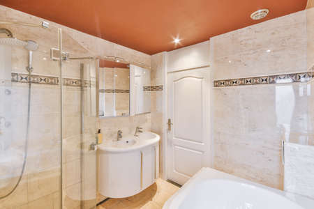 Interior design of beautiful and elegant bathroom