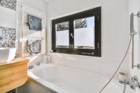 Interior design of beautiful and elegant bathroom