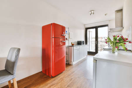 Interior of a kitchen in modern apartmentの写真素材