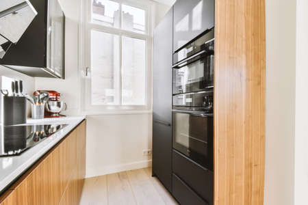 Interior of a kitchen in modern apartmentの写真素材