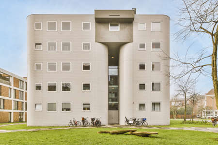 Outside view of the five floored apartment