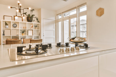 Interior of a kitchen in modern apartment