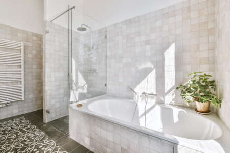 Interior design of beautiful and elegant bathroom