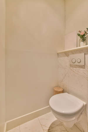 Bright minimalistic bathroom with modern design