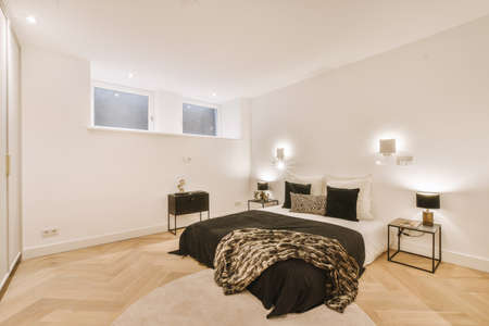 Luxury bedroom of house in beautiful design