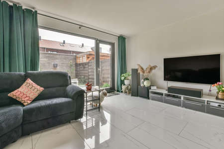 Cozy spacious and bright dining area with a wonderful view from a large window