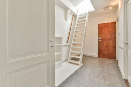 Luxury staircase hall of special design in an elegant houseの写真素材