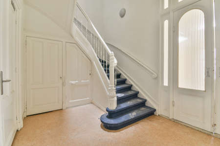 Luxury staircase hall of special design in an elegant house