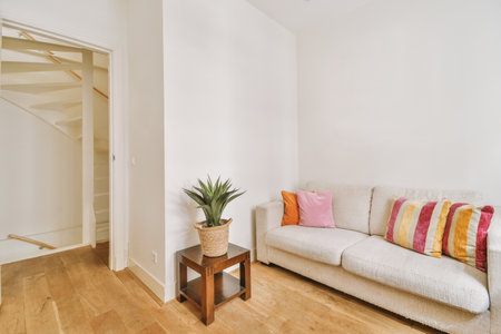 A cozy and spacious with sofa room in a luxury house