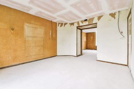 A cozy and spacious empty room in a luxury houseの写真素材