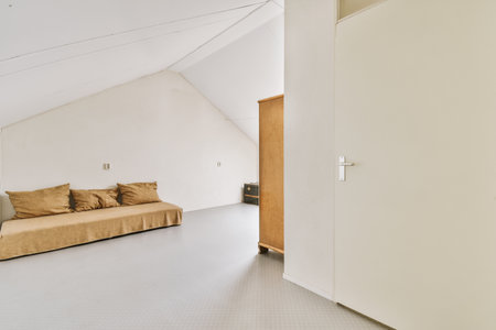 A cozy and spacious empty room in a luxury houseの写真素材