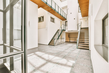 Luxury staircase hall of special design in an elegant house
