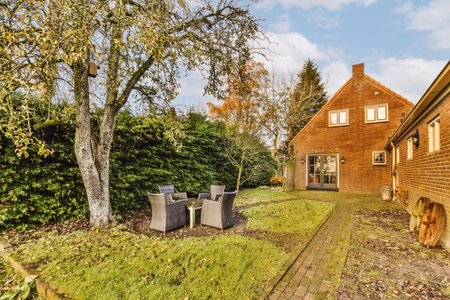 an outside area with some trees and bushes in the fore - image was taken from above, but its not...