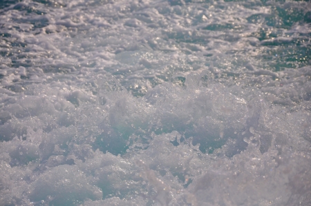 Water from back of boatの写真素材