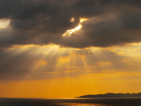 Sunset at seaの写真素材