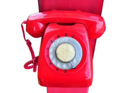 A red rotary telephone の写真素材