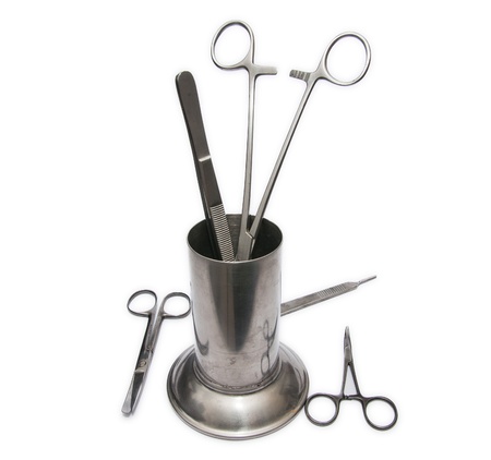 Medical tool over the white background