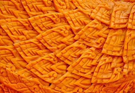 Thai style pattern design handcraft on the candle.の写真素材