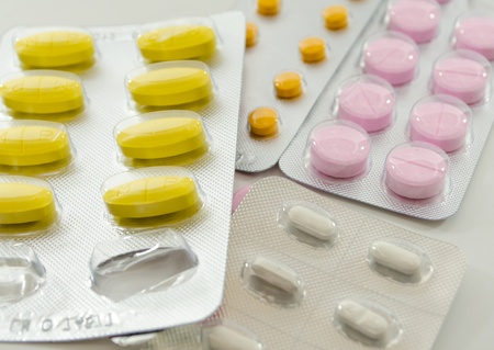 various pills pile of medicine.