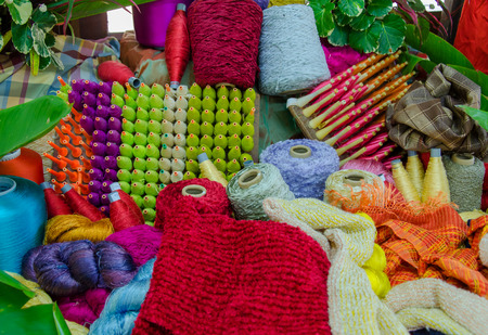 Group of Raw silk thread.の写真素材