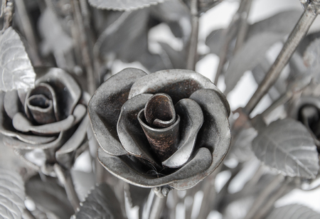 Flowers roses made of iron for Love is hard.の写真素材
