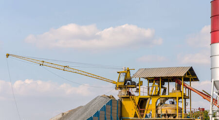 Cement factory a mixer cement tower.