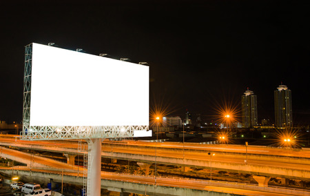 Blank billboard at twilight time for advertisement.の写真素材