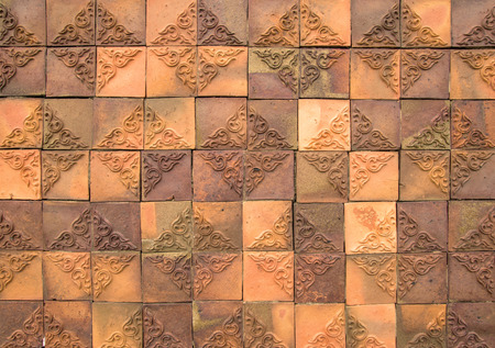 tiles of stone brick wall abstract for background.の写真素材