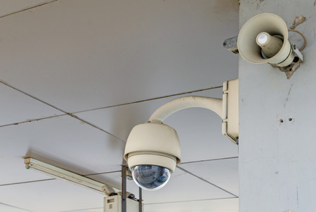 Security CCTV camera and urban video.