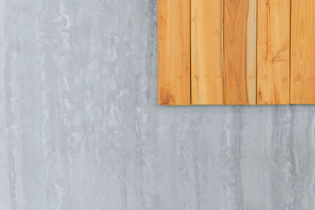 Cement and wooden wall abstract background.