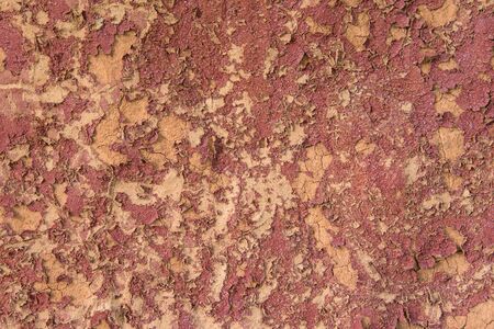 Top view of red dry soil texture for background.の写真素材