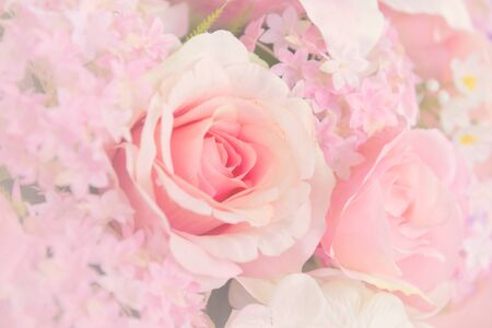 flower of the fabric with floral background.の写真素材