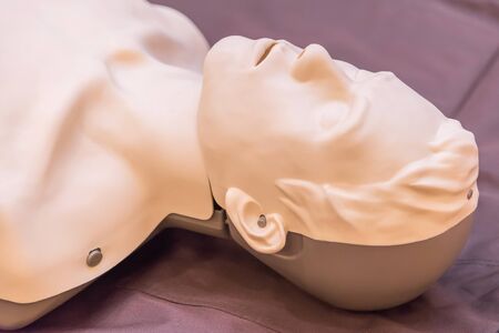modeling of dummy used in CPR training.の写真素材