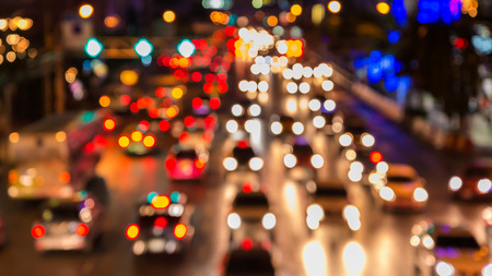 abstact blur bokeh of Evening traffic jam on road in city. abstact blur bokeh of Evening traffic jam on road in city.