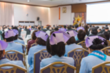 Blur of nurses in meeting room and Presentation in conference hall.の写真素材