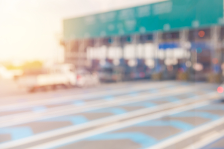 blurry of car in Toll collecting on the expressway in Bangkok Thailand.の写真素材