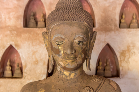 Ancient Buddha Art in wat Sisaket, Vientiane, Laos.の写真素材