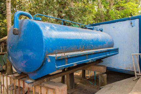 Sewage treatment tanks or water tank in rural.の写真素材