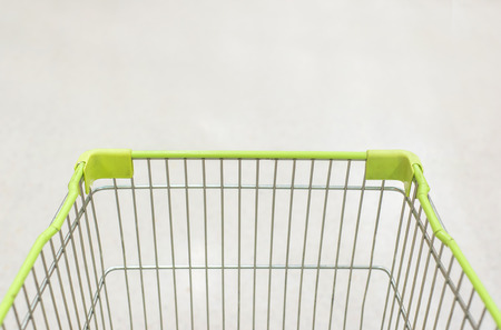 Closeup of trolley for shopping at supermarket.の写真素材