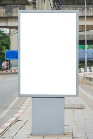 blank billboard on road with city view background.の写真素材