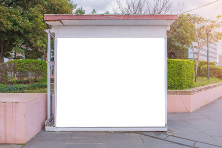 Empty billboard or information board in city park.の写真素材
