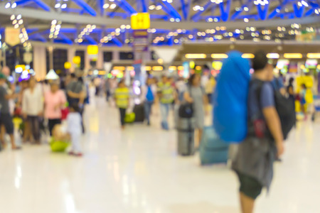 blurred of Traveler Check in at airport terminal.の写真素材