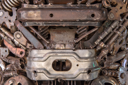 Robot Mechanical ratchets bolts and nuts for background.の写真素材